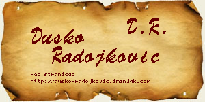 Duško Radojković vizit kartica